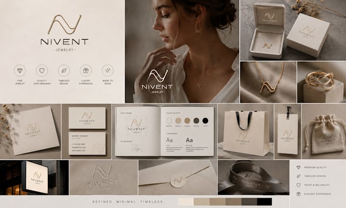 create modern brand identity, logo, and brand guidelines