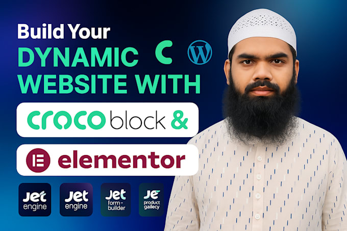 build dynamic wordpress website using jetengine, crocoblock, elementor