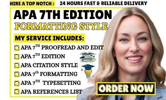 format, edit, and correct your document in perfect apa 7 style within 5 hours