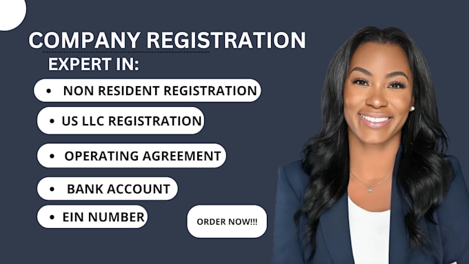 register US llc with ein, boi, bank for residents and non residents