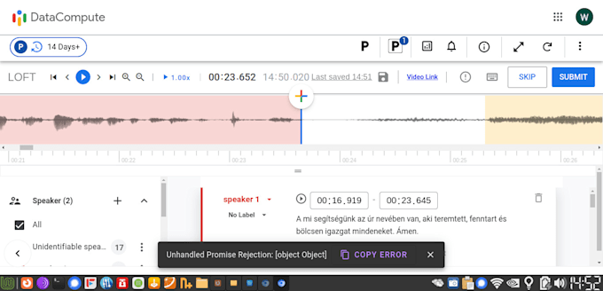 transcribe hungarian audio or text
