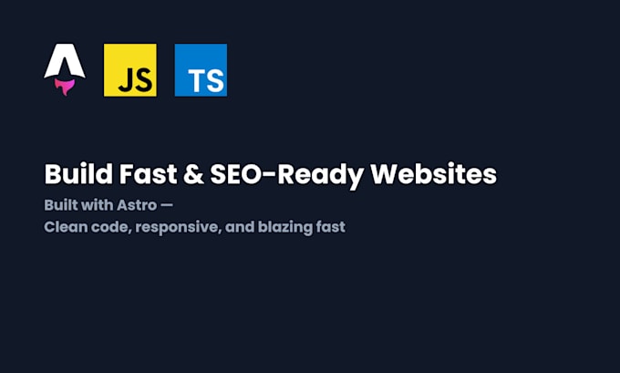 build a blazing fast, SEO optimized website using astro