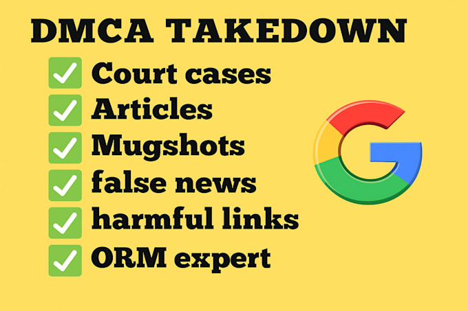 remove mugshots cases articles news delete negative link on google