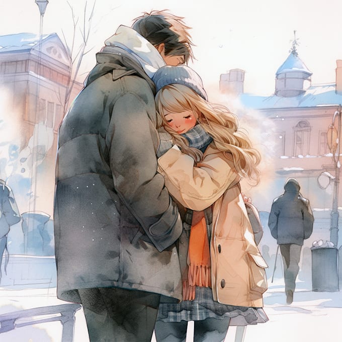 draw couple anime art style