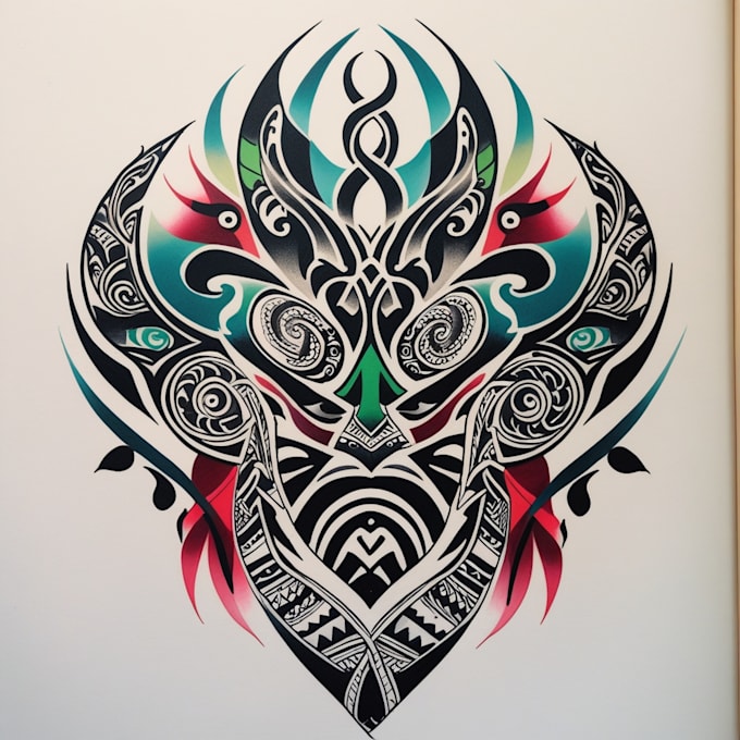 draw a original polynesian and tribal tattoo design