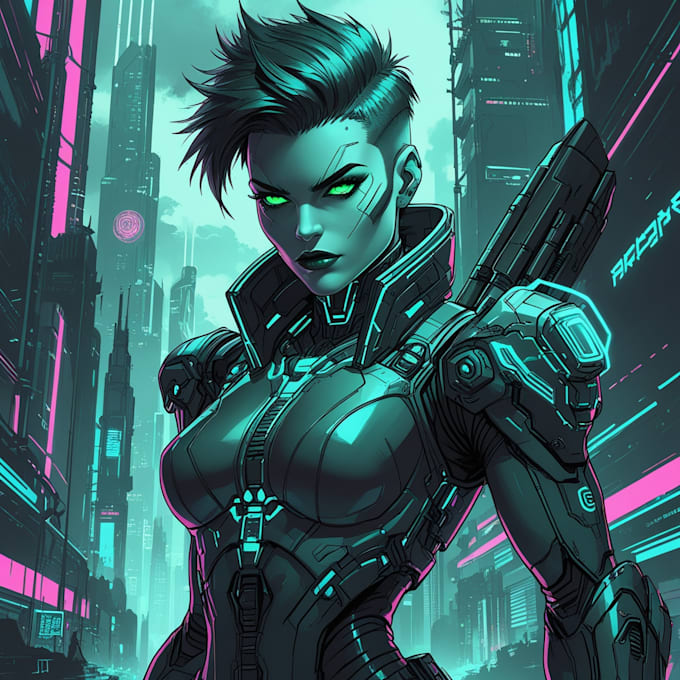 Sketch of your character, sci fi fantasy, cyberpunk by Glutsom33 | Fiverr