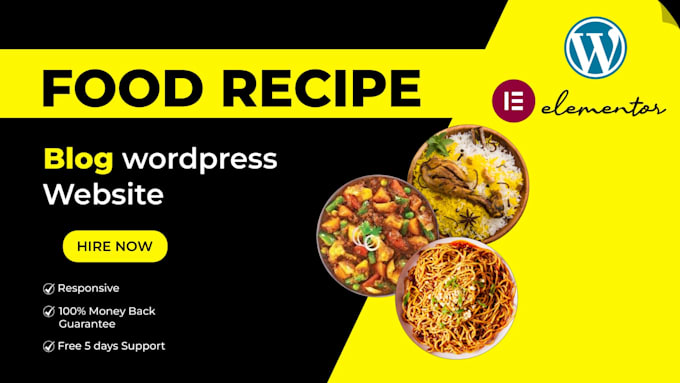 create a dynamic food recipe blog wordpress website