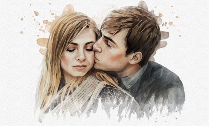 create custom watercolor portrait, illustration, and digital painting