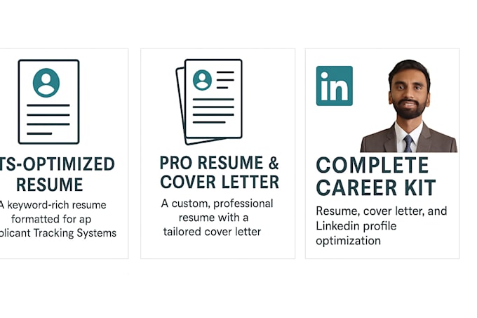 Write a professional ats friendly resume, cover letter, and linkedin ...