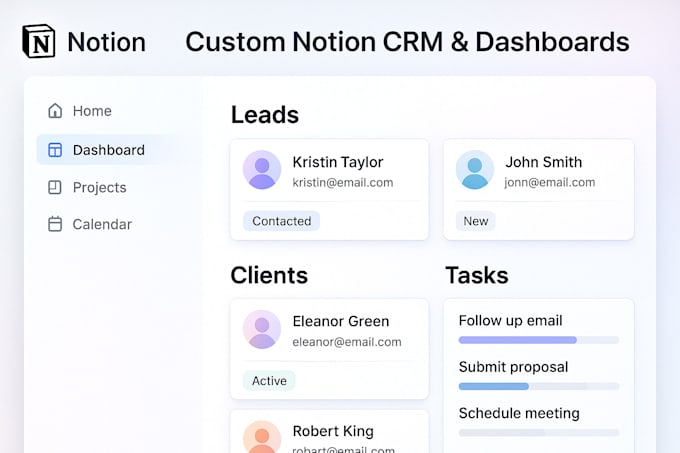 build custom notion CRM and dashboards