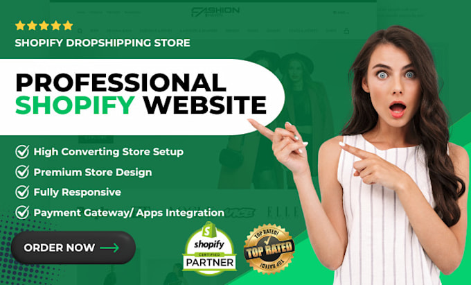build shopify store design or shopify website design, shopify dropshipping store