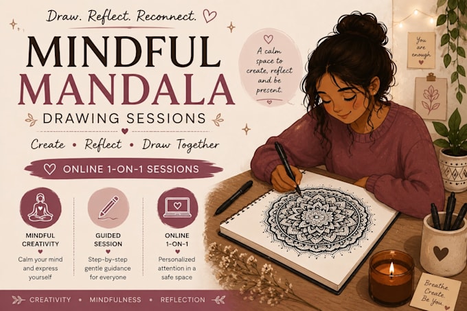 guide mindful mandala drawing sessions online