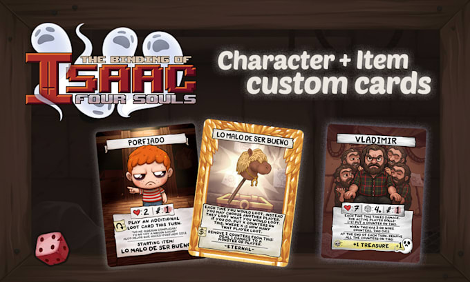 create a custom binding of isaac four souls card, character, item or monster