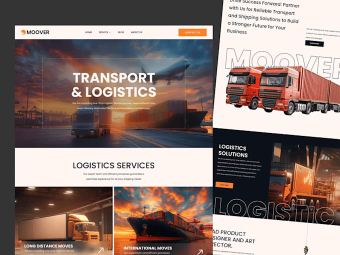 design trucking logistics dispatch freight broker cargo transport website