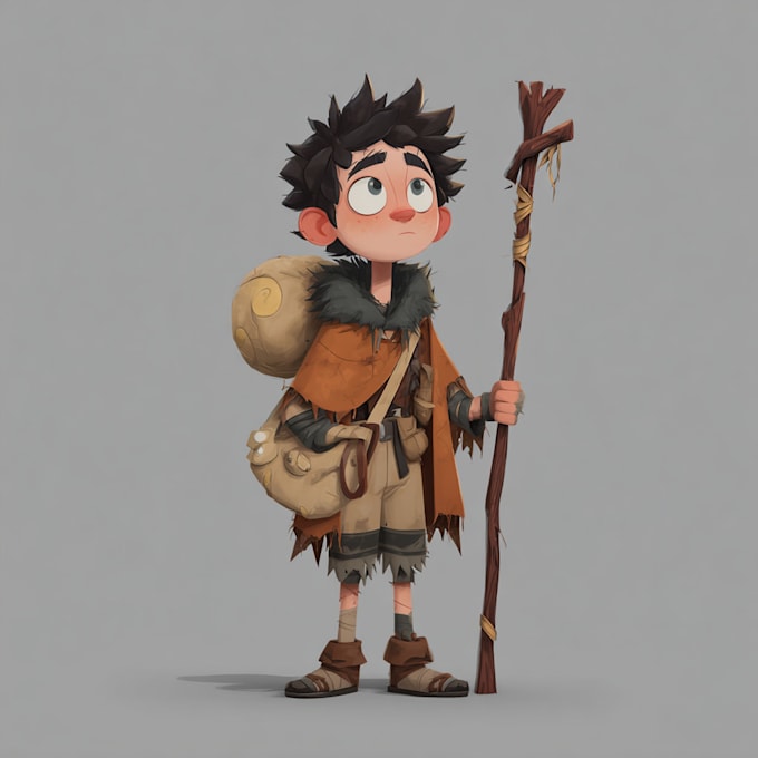 create 2d game character, for unity mobile game, concept art