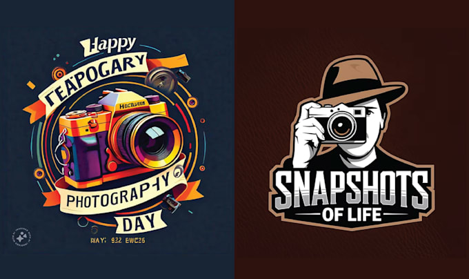make retro vintage photography camera shop logo