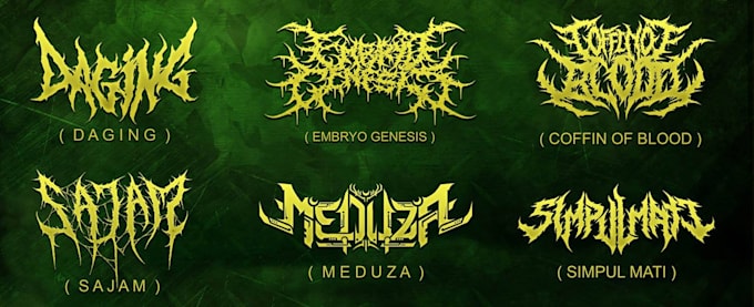 design death metal logo with texture and chrome effect