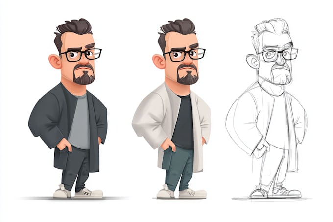 create cartoon character or avatar in vectors