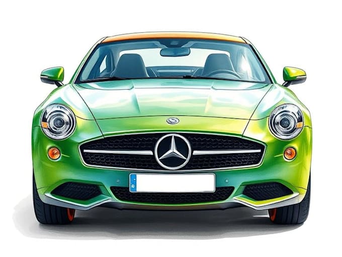 draw realistic watercolor portrait style car, bike vehicle