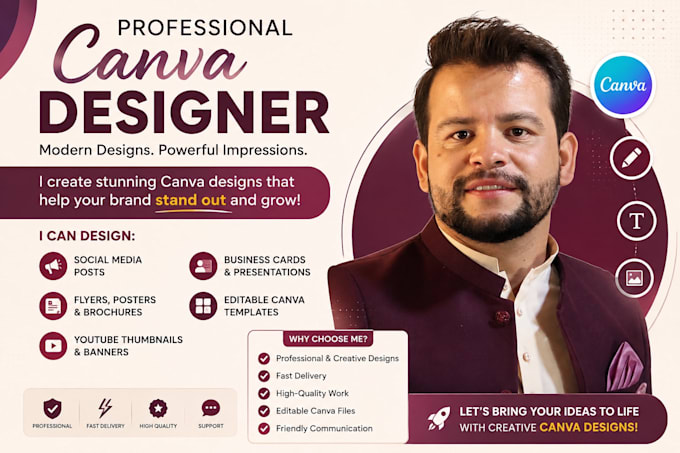 design modern canva templates, posts, and banners