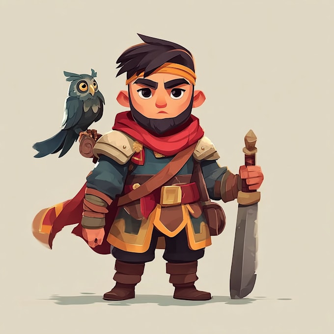 draw 2d game character for game art