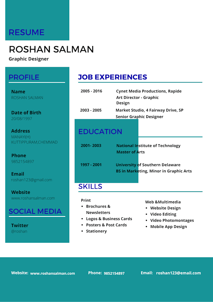 design job winning professional resume