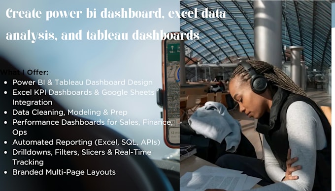 Create power bi dashboard, excel data analysis, and tableau dashboards ...