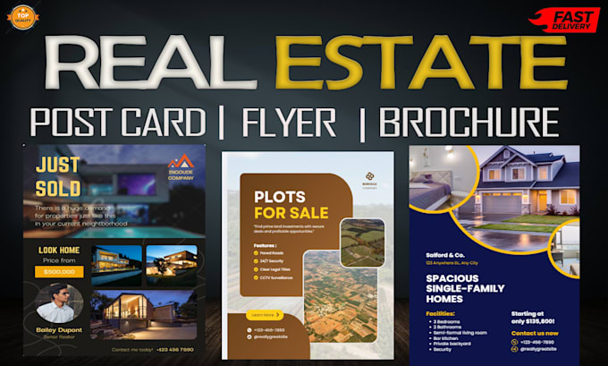design professional real estate flyer or postcard in 24hours