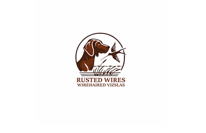 design rusted wires wire haired dog breeder logo