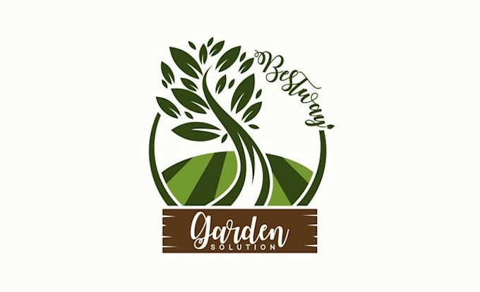 design natural happy vegetable garden logo