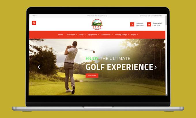 build golf website golf shopify store golf accessories store dropshipping store