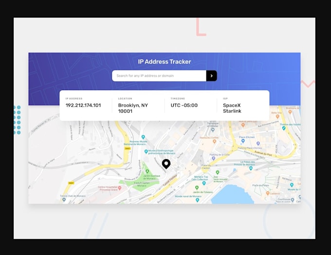 developing an IP address tracker app, IP tracker web app, IP tracker software
