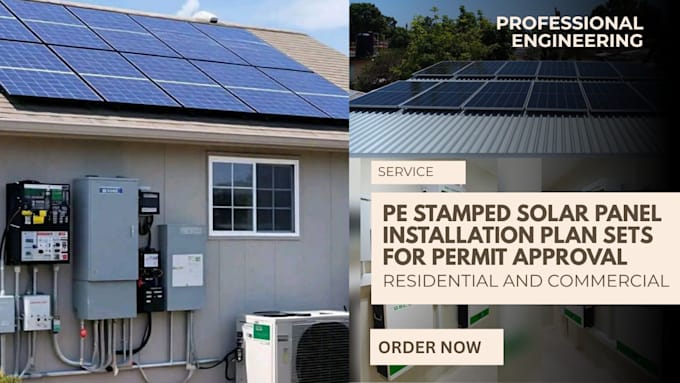 create pe stamped solar panel installation plan sets for permit approval