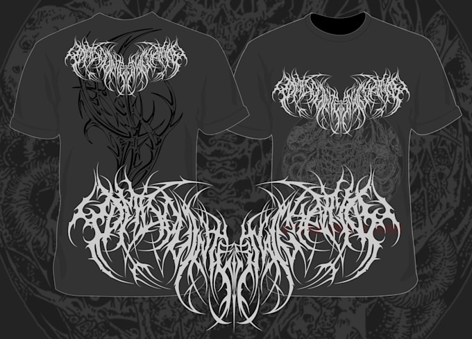 design death metal logo with texture and chrome effect