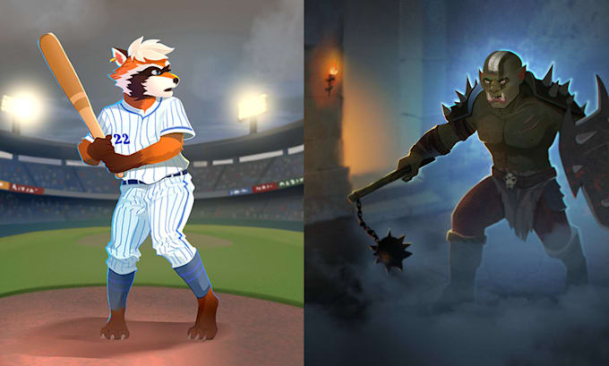 draw unique character design and fantasy illustration