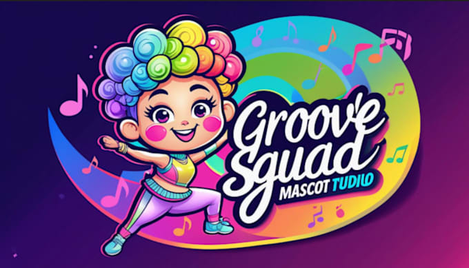 creative dance studio mascot logo for your business