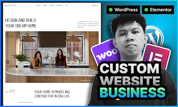 build custom business website with elementor