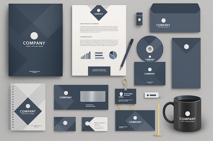 Do minimalist logo and brand identity with full branding kit by ...