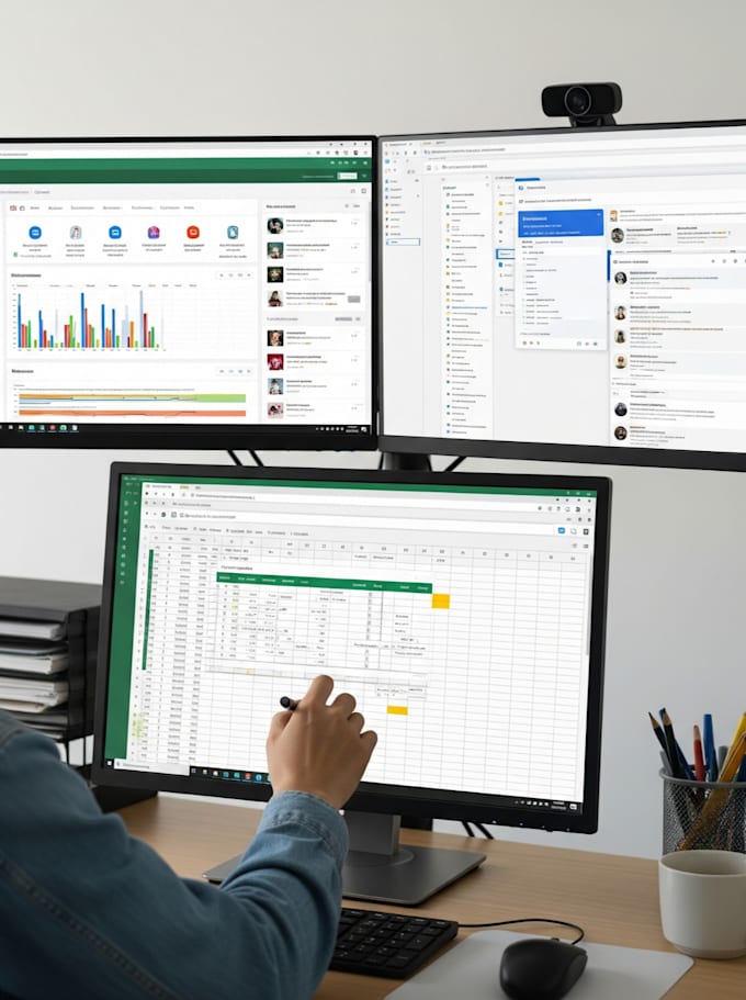 accurate data entry, excel tasks, email handling, and social media management