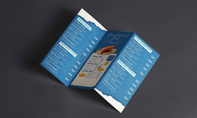 design editable bifold and trifold restaurant menu in canva