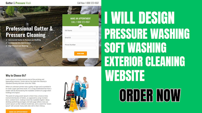 create a soft wash truck roof and pressure washing exterior cleaning website