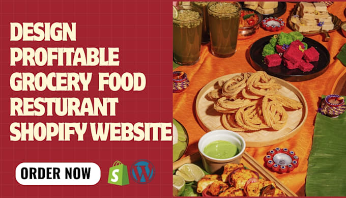design profitable restaurant shopify store grocery food store restaurant website