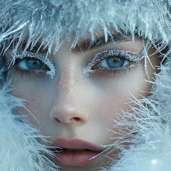create a very creative ai face model that is high editorial