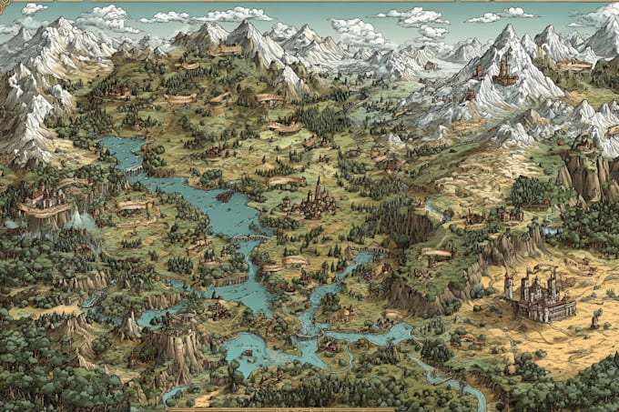 draw fantasy map illustration