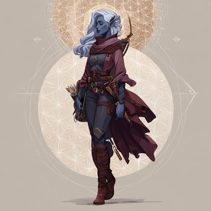 Dibujar diseños de personajes de dnd, arte conceptual, arte digital para ti