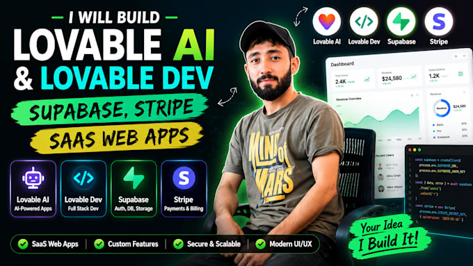 build lovable ai, lovable dev,supabase, stripe saas web apps