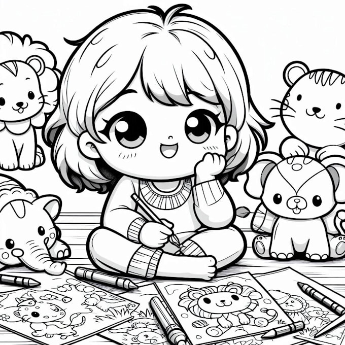 create a custom kids coloring book for KDP or print
