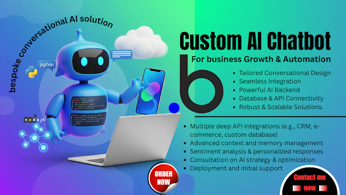 develop custom bespoke ai chatbot for business growth, customer support bot