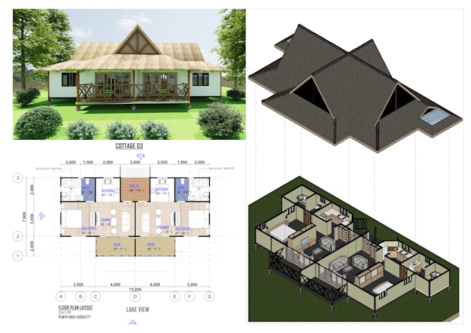 draft floor plans,elevations and sections archicad