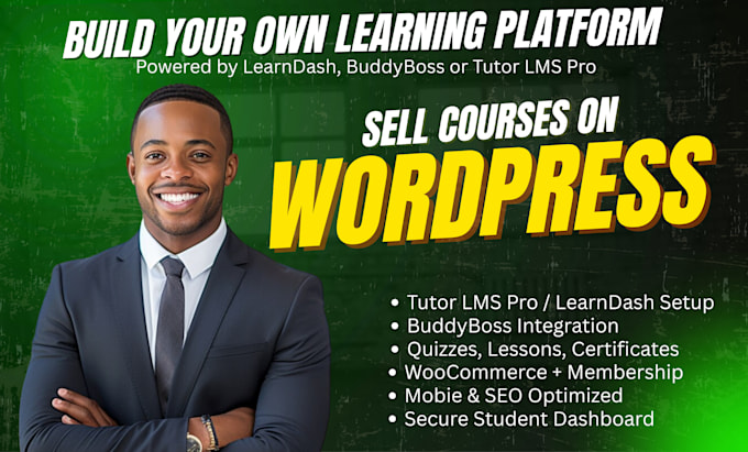 build wordpress lms website with learndash buddyboss tutor lms pro tutor